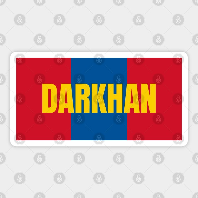 Darkhan City in Mongolian Flag Colors Sticker by aybe7elf